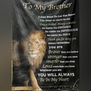 4- To My Brother Motivational Blanket Throw NWT